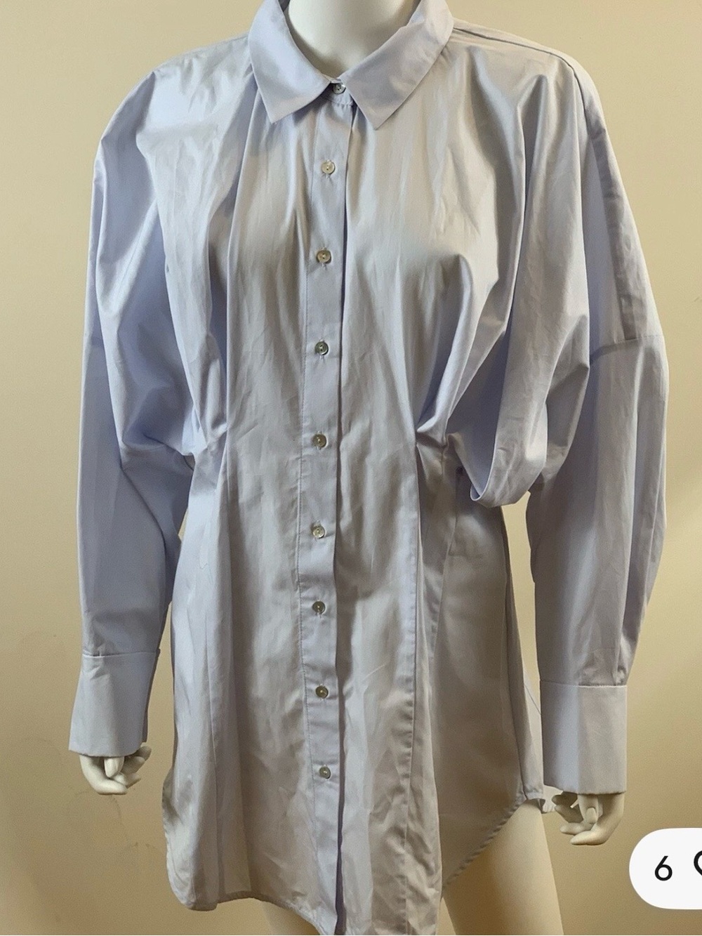 Zara Pale Blue Oversized Button-Down Shirt